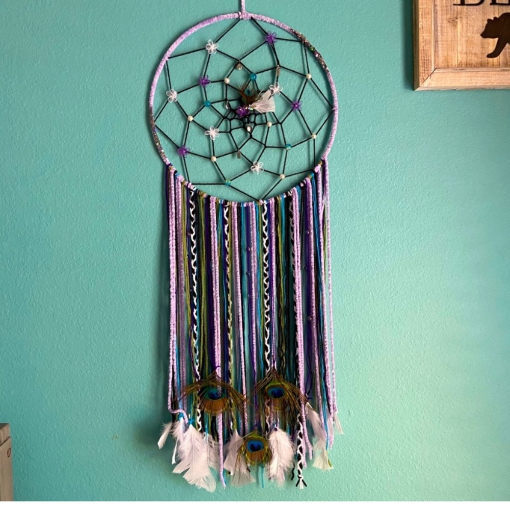 One of a kind Peacock Dreamcatcher